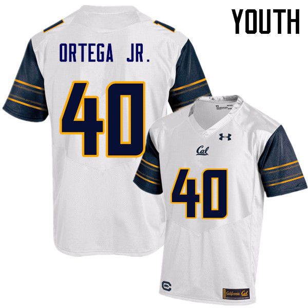 Youth #40 David Ortega Jr. Cal Bears (California Golden Bears College) Football Jerseys Sale-White - Click Image to Close